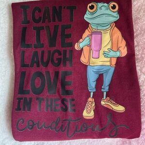 Graphic Tee with Frog and Quote